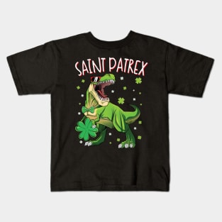 Saint Patrex T rex Dinosaur St Patrick's Day Kids T-Shirt